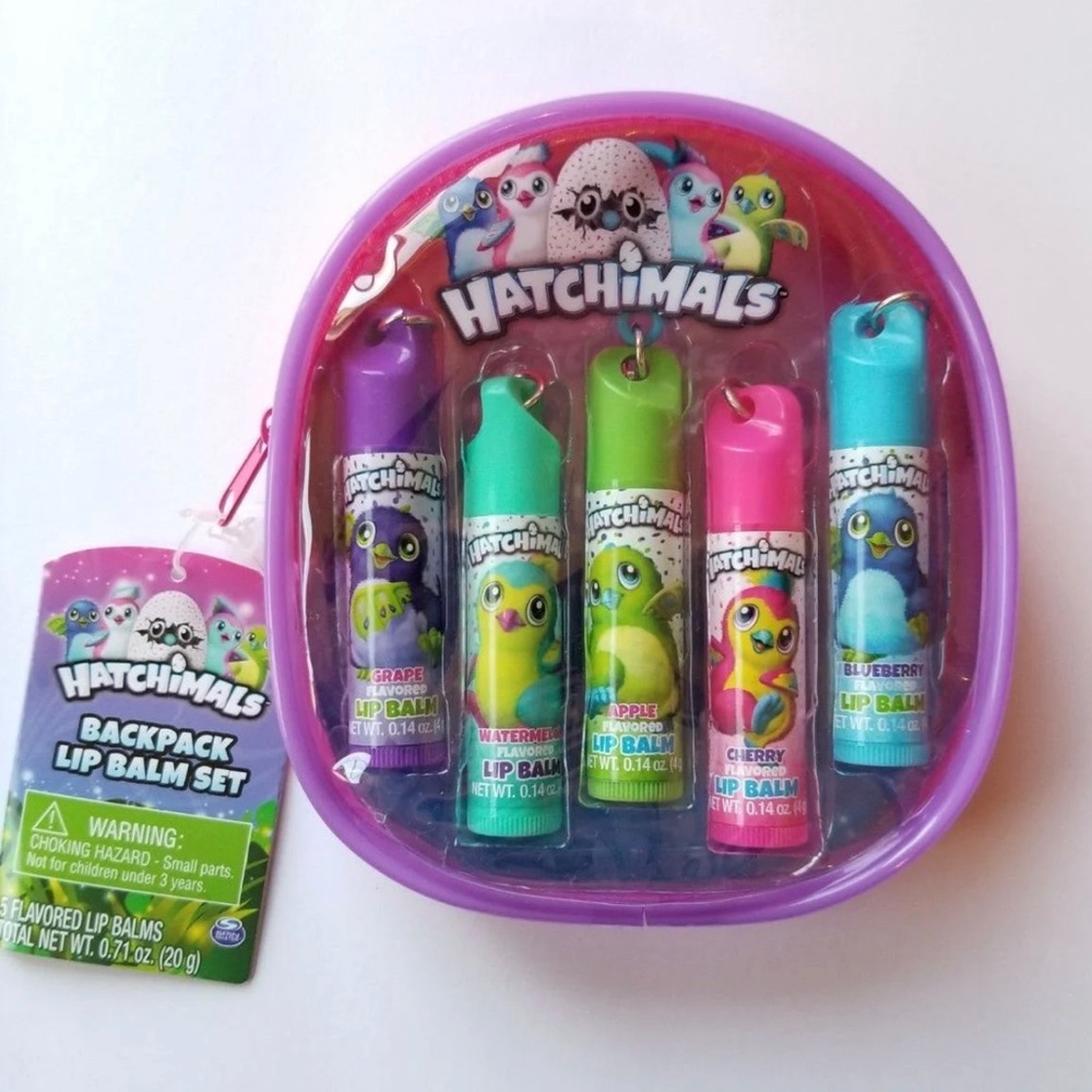 HATCHIMALS BACKPACK 5 LIP BALMS SET